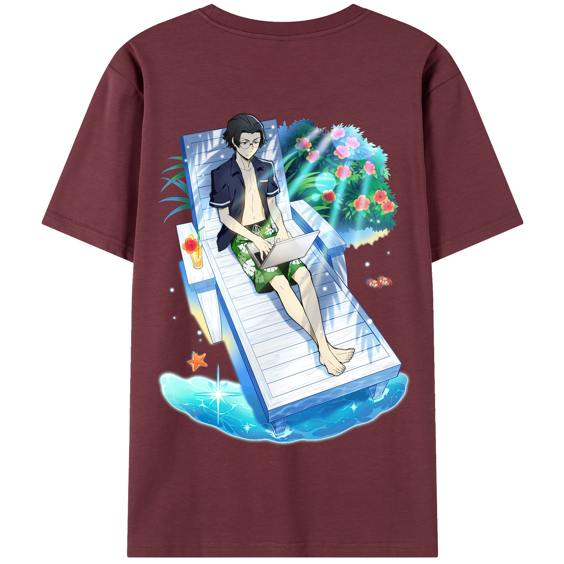（画像用） 文豪ストレイドッグス Bungo Stray Dogs 綿100％半袖Tシャツ（背面プリント）